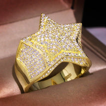 Hip Hop Men's Micro Inlaid Zircon XINGX Ring