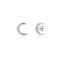 S925 Silver Moon Star Zircon Stud Earrings European And American Summer Simplicity Jewelry