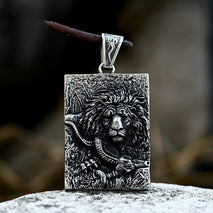 New Stainless Steel Casting Vintage Lion's Head Pendant Men's Necklace