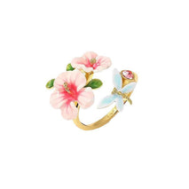 Eternal Love Hibiscus Flower Dragonfly Ring Special-interest Design