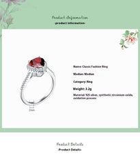 S925 Silver Ring For Female European And American Diamond Love