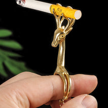 New Lucky Deer Anti-finger Smoked Yellow Release Finger Copper Ring