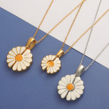 Mirror Stainless Steel Sunflower Jewelry Accessories With Laser Engraving Pendant