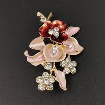 Diamond Flower Corsage Brooch Handmade Oil Drip Brooch Collar Pin