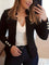 Solid Color Cuff Small Suit Long Sleeve Jacket Suit