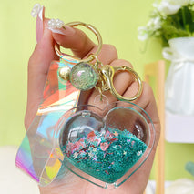 Creative Oil Quicksand Heart Keychain