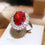 Women's Colored Gems Red Corundum Imitation Pigeon Blood Ring