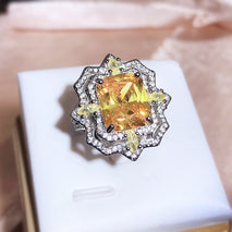 Colorful Ice Flower Cut Open Ring Female Fashion