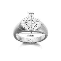 18K Smiling Face Sun Light Ring Simple Retro