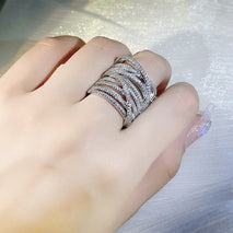 Inlaid Fine Brick Exaggerated Creative Ring