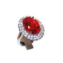 Women's Colored Gems Red Corundum Imitation Pigeon Blood Ring