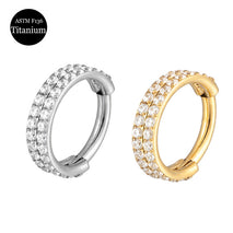 Titanium Nose Ring Double-layer Piercing Earrings Inlaid Zircon